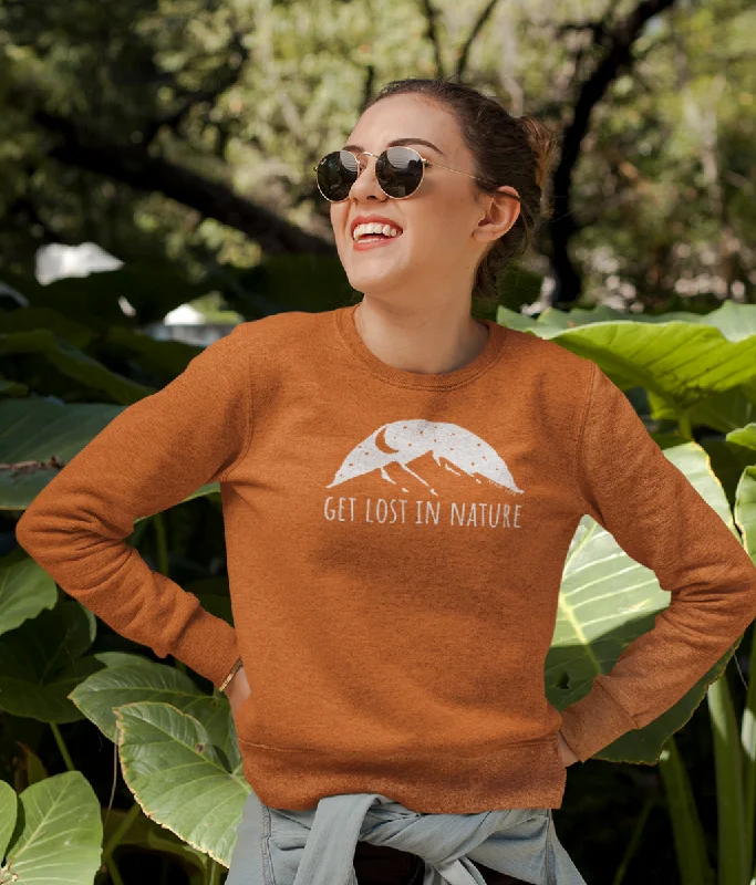 Get Lost in Nature Organic Cotton Sweatshirt Hoodie with Pattern Geometric Abstract
