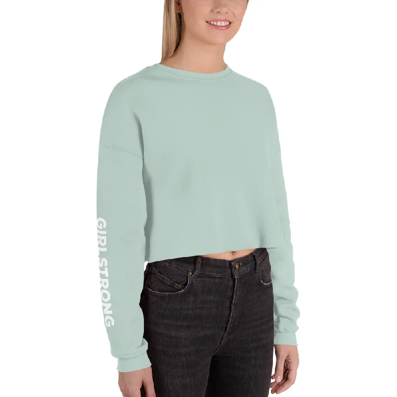 EVERYDAY FLEECE CROPPED SWEATSHIRT DUSTY BLUE Hoodie with Hem Lace Feminine Delicate EVERYDAY FLEECE CROPPED SWEATSHIRT DUSTY BLUE Hoodie with Hem Lace Feminine Delicate