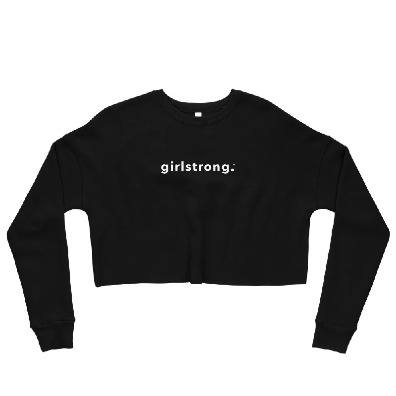 EVERYDAY FLEECE CROPPED SWEATSHIRT BLACK Hoodie with Hem Detail Decorative Unique