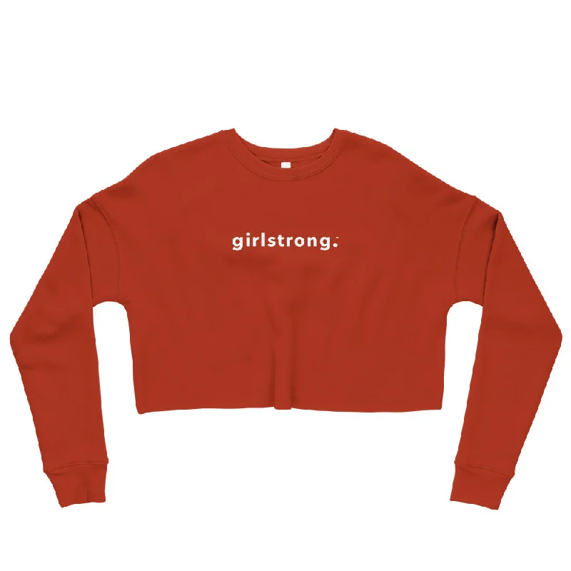 EVERYDAY FLEECE CROPPED SWEATSHIRT BRICK Hoodie with Crew Neck Simple Timeless