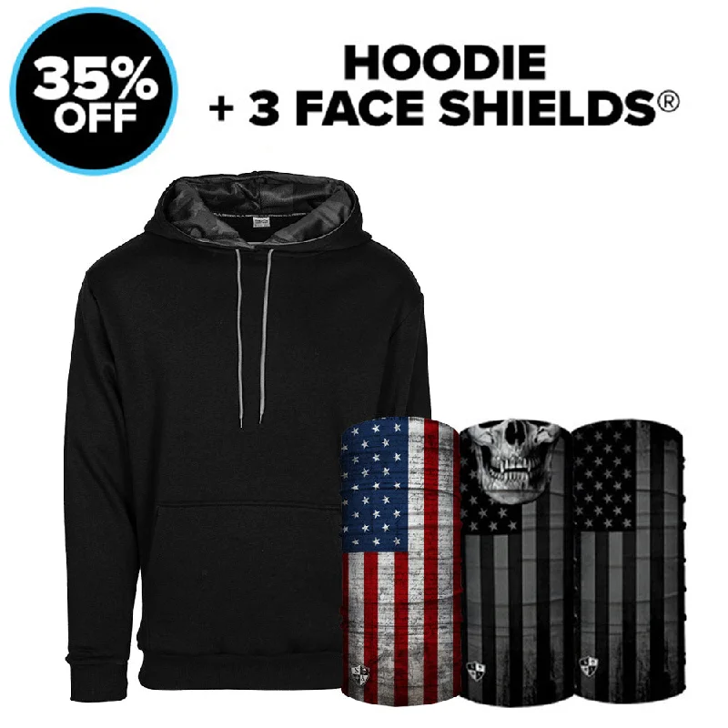 Hoodie + 3 Face Shields® Hoodie with Magnetic Closure Innovative Modern