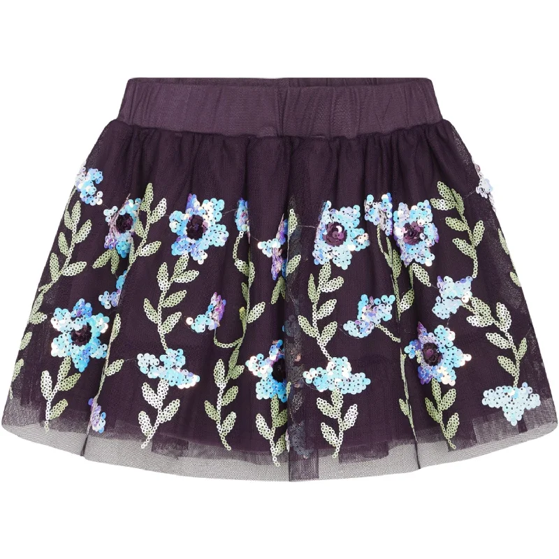 Hust & Claire Dark Plum Ninna Skirt silk skirt sleek