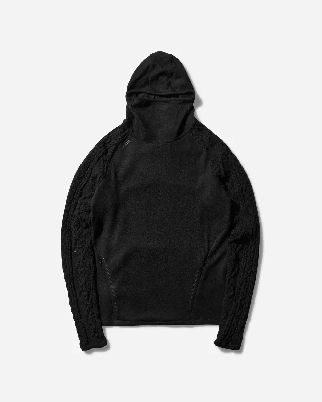 Women's Techwool Hoodie with Gloves Black Hoodie with Pattern Geometric Abstract