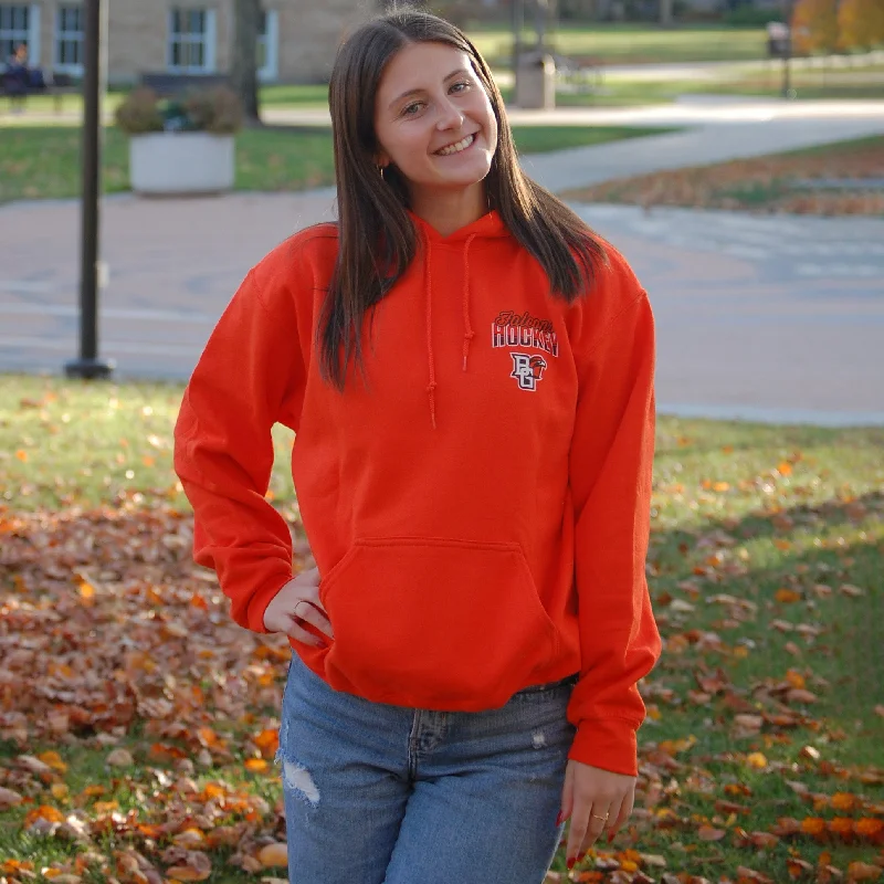 Image One Falcons Hockey Stripe Badge Hoodie Hoodie with Button Placket Classic Preppy