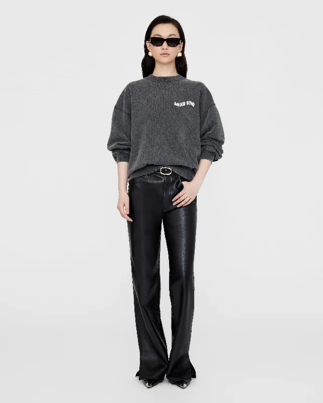 JACI SWEATSHIRT DAYDREAMS / WASHED BLACK Hoodie with Puffed Sleeves Voluminous Trendy