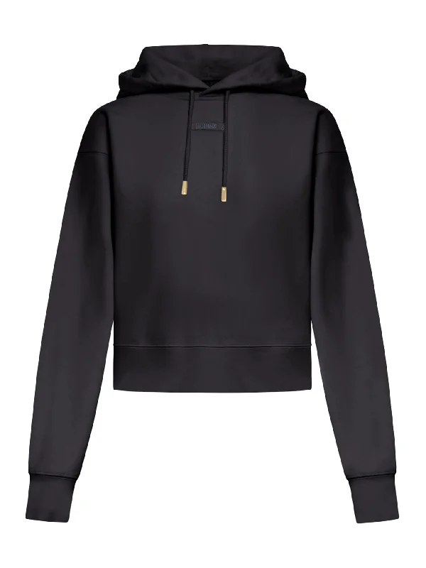 LE HOODIE GROS GRAIN Hoodie with Hem Fringe Bohemian Relaxed