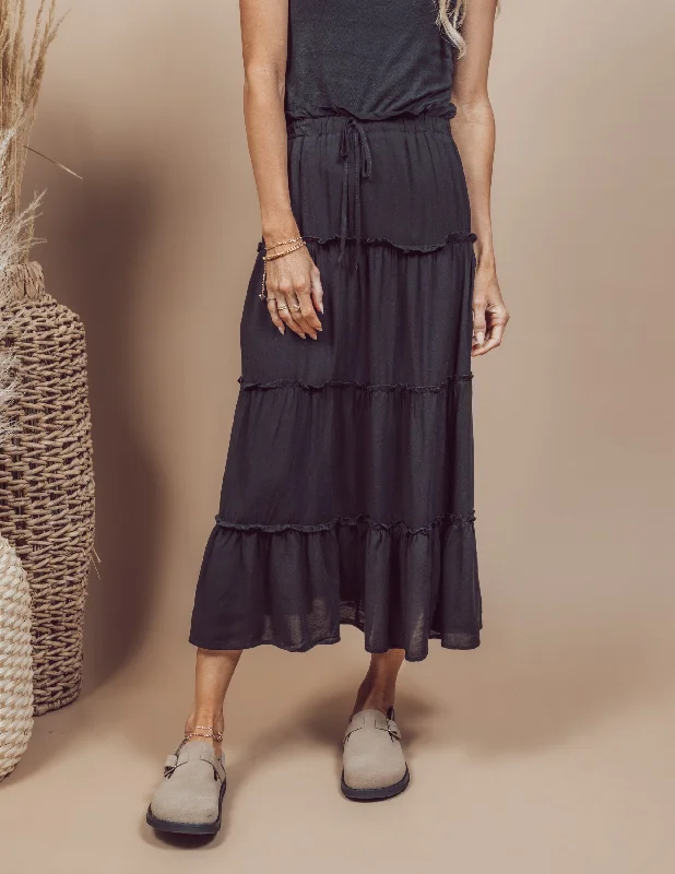 Julissa Ruffle Skirt satin skirt smooth