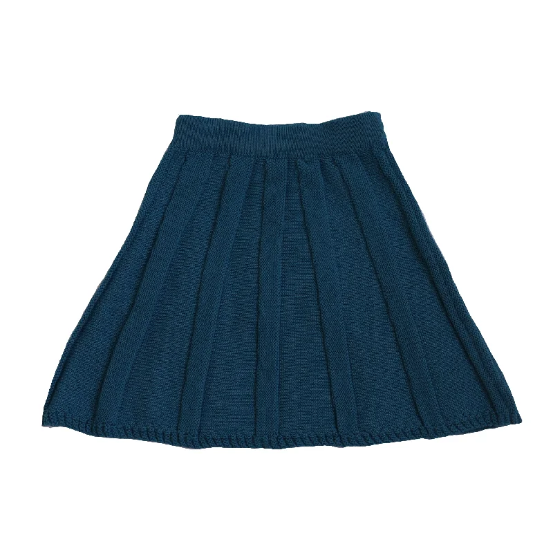 Kalinka Teal Knit Charlotte Skirt silk skirt luxurious