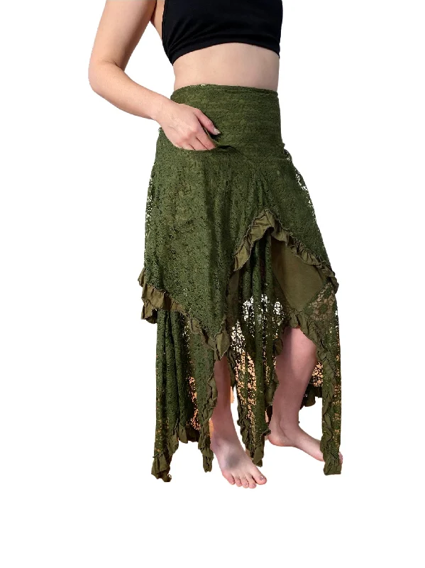 Lace Petal Skirt leather skirt modern