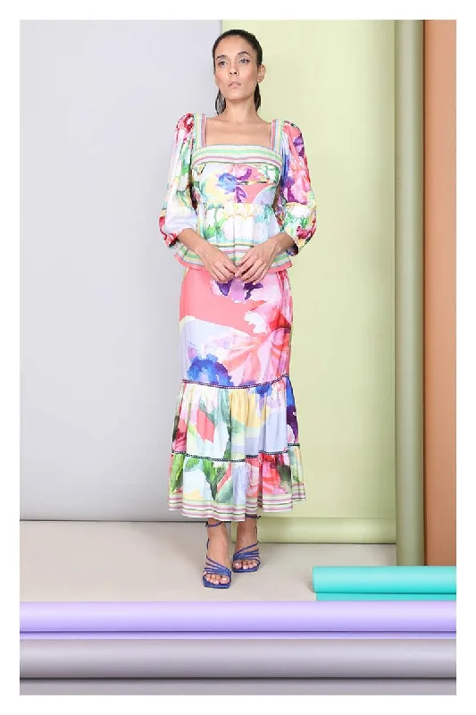 Lameiya Skirt in Multi BL92374 by Bl^nk London  - OUTLET SALE corduroy skirt durable