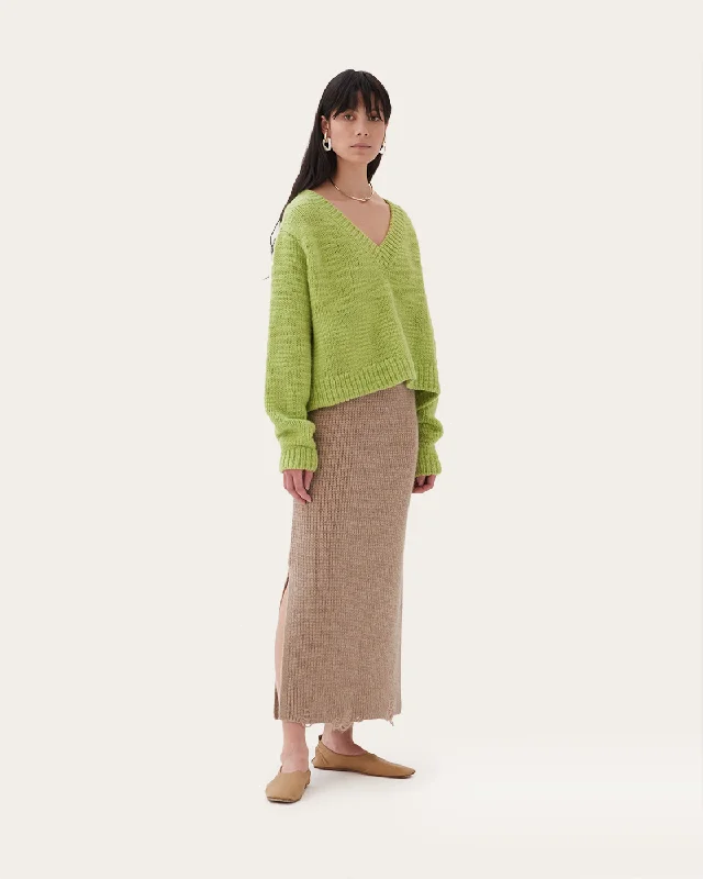 Leanne Skirt Alpaca Oat wool skirt warm