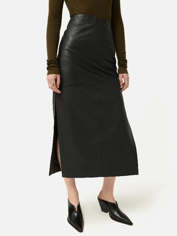 Leather Maxi Skirt | Black velvet skirt plush