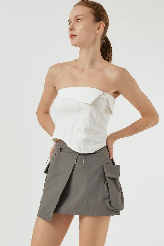 Lily Wrap Effect Cargo Skirt corduroy skirt cozy