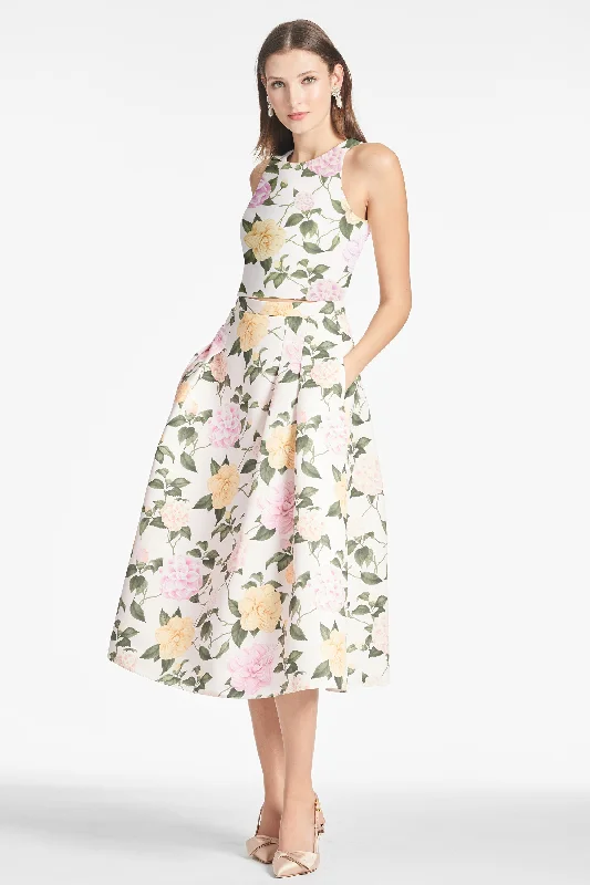 Lydia Skirt - Pink Lemonade Bouquet chiffon skirt airy