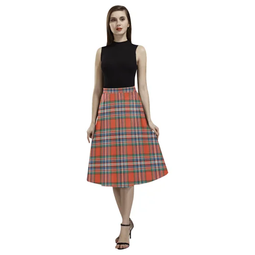 MacFarlane Ancient Tartan Aoede Crepe Skirt leather skirt bold