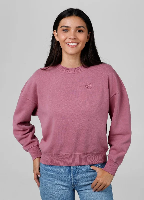 Women's sweatshirt Washed Manzanita - Pink Hoodie with Velcro Closure Adjustable Secure