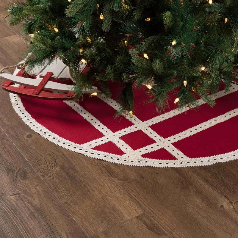 Margot Red Christmas Tree Skirt 48 VHC Brands boho skirt vibe