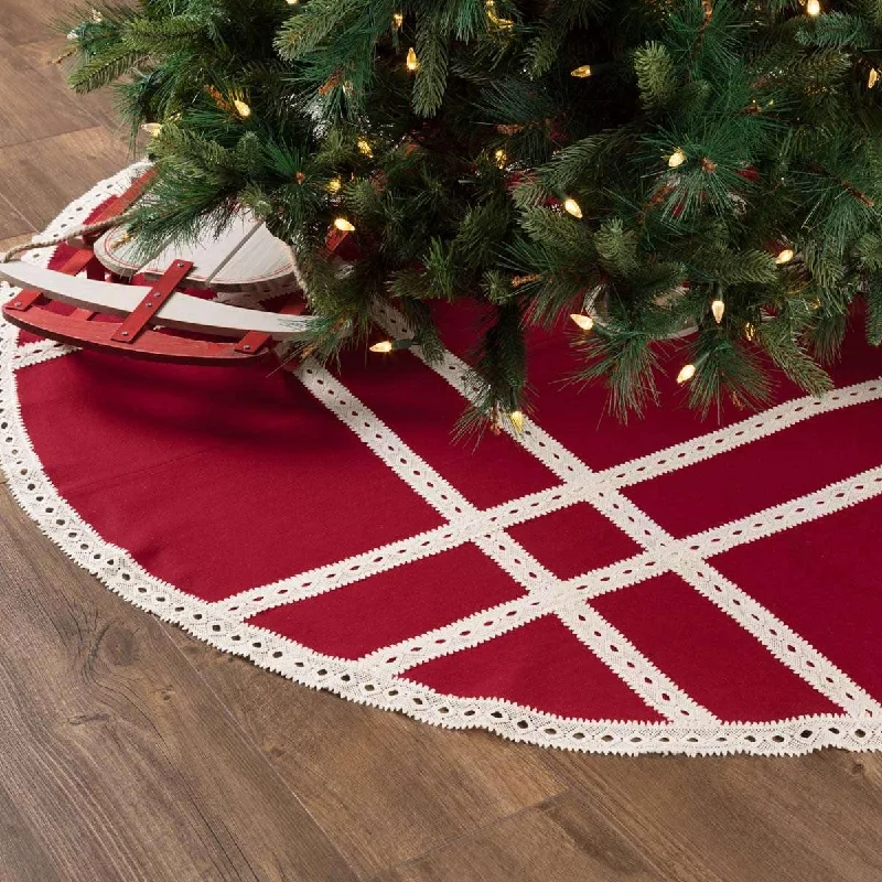 Margot Red Christmas Tree Skirt 60 VHC Brands leather skirt durable