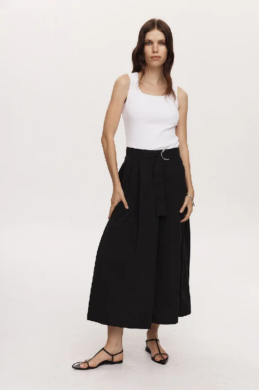 Marle Henry Skirt - Black chiffon skirt floaty
