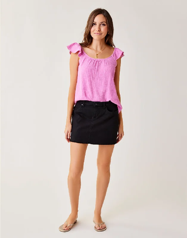 Maui Skirt: Black chiffon skirt airy