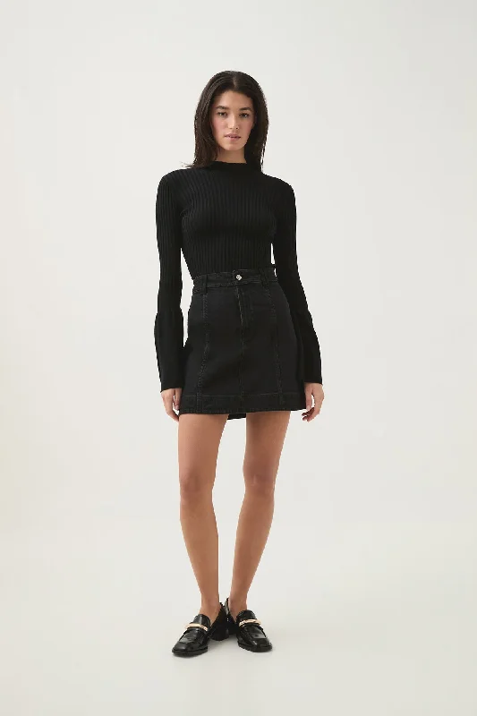 Maya Denim Mini Skirt linen skirt natural