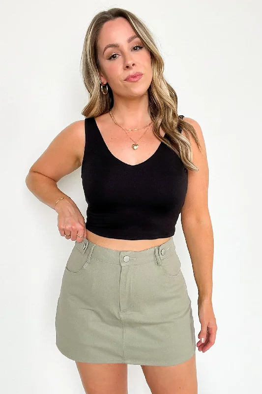 Melaynah Mid Rise Skort - FINAL SALE zip skirt side