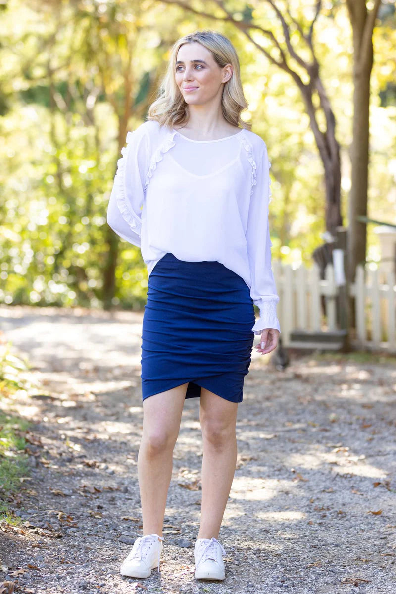 MEOW SKIRT LONG NAVY cashmere skirt soft