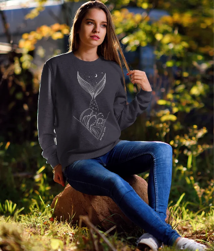 Merfolk Unisex Organic Cotton Sweatshirt Hoodie with Side Slits Relaxed Casual