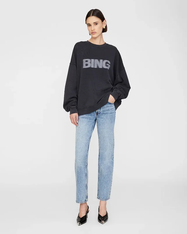 MILES SWEATSHIRT BLUR / VINTAGE BLACK Hoodie with Metallic Shiny Futuristic