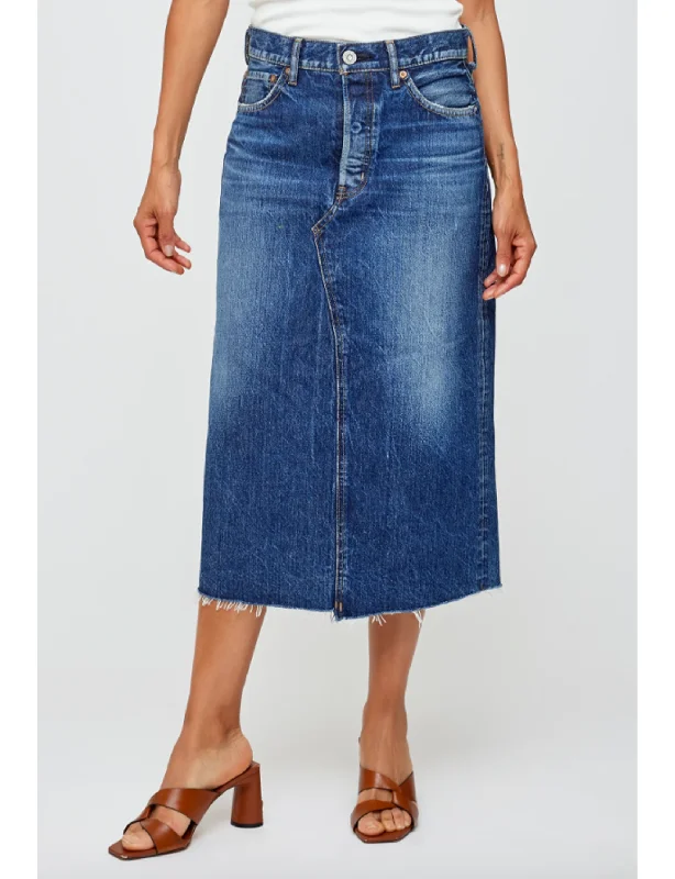 Longleaf Skirt, Blue wool skirt warm