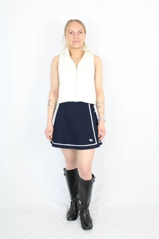 Vintage Navy Wrap Skirt corduroy skirt textured