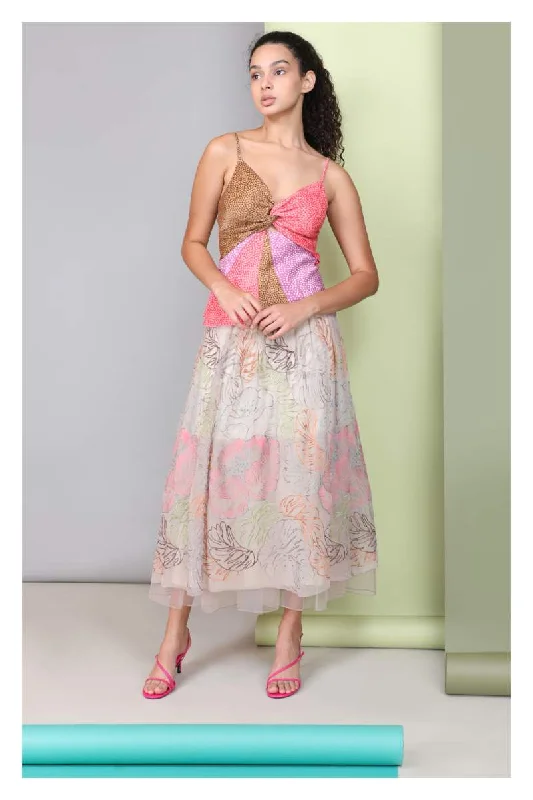 Nefira Skirt in Salmon BL92350 by Bl^nk London modal blend skirt