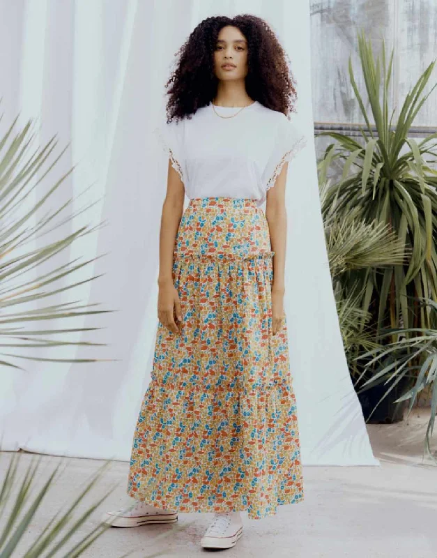 Megan Maxi Skirt Sewing Pattern, Liberty Fabrics corduroy skirt cozy