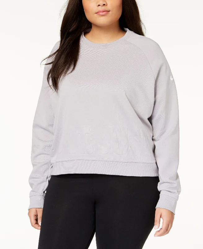 Nike Plus Size Dri Fit Training Sweatshirt Hoodie with Rhinestones Sparkly Elegant