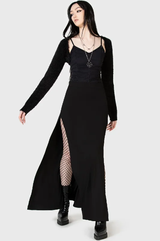 Nocturnal Shade Maxi Skirt denim skirt stylish