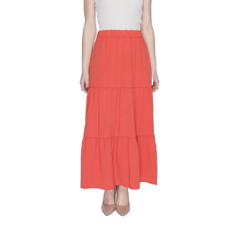 Jacqueline De Yong Orange Polyester Skirt lace skirt elegant