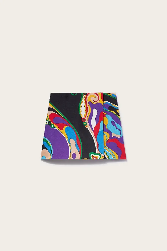 Orchidee-Print Silk-Twill Skirt chiffon skirt airy