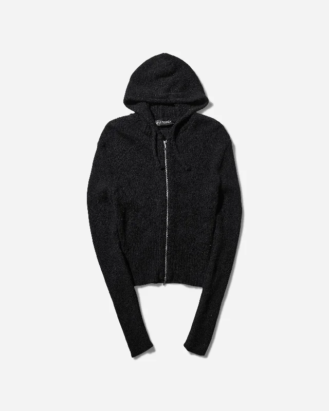Women's Compact Hoodie Black Hoodie with Snap Buttons Easy Quick