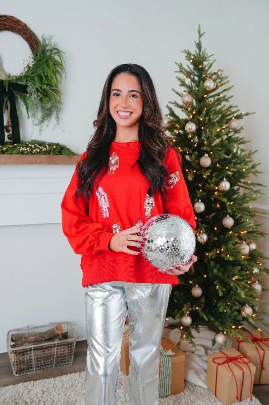 Jolly Nutcracker Sweatshirt Hoodie with Drawstring Waist Adjustable Fitted