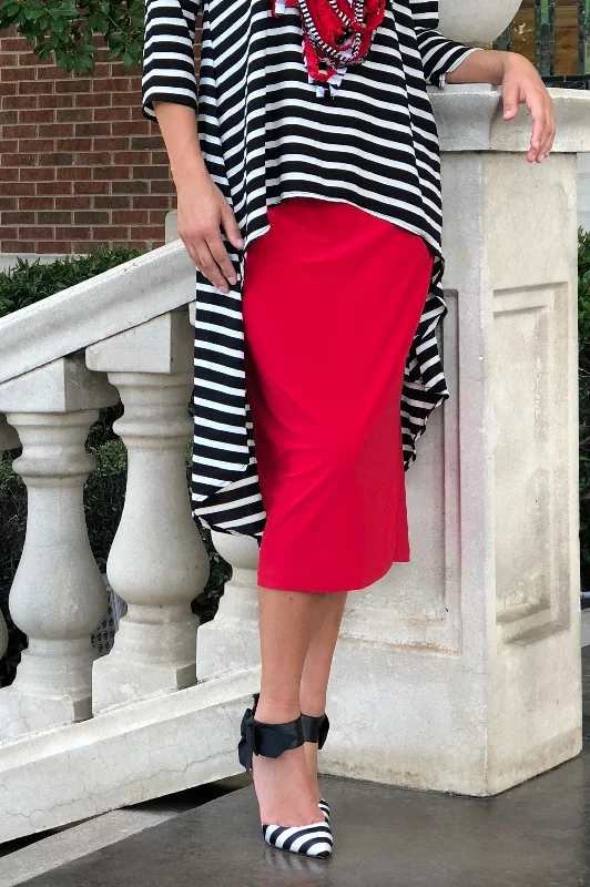 Pencil Skirt Red boho skirt vibe