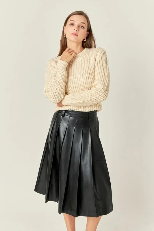 Penelope Pleated Skirt linen skirt relaxed