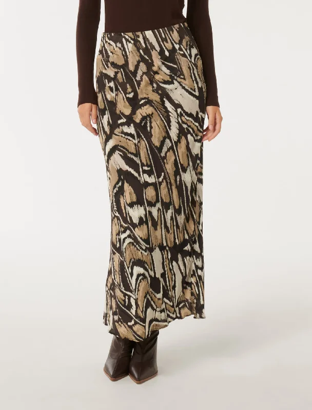 Pia Bias Midaxi Skirt leather skirt bold