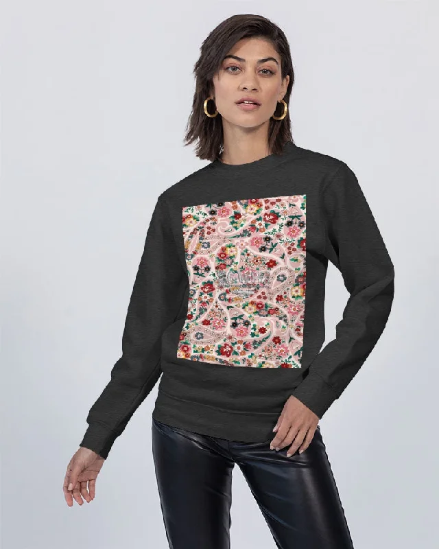 Pink abstract Pretty Sisters Unisex Premium Crewneck Sweatshirt | Lane Seven Hoodie with Elastic Cuffs Stretchable Comfortable