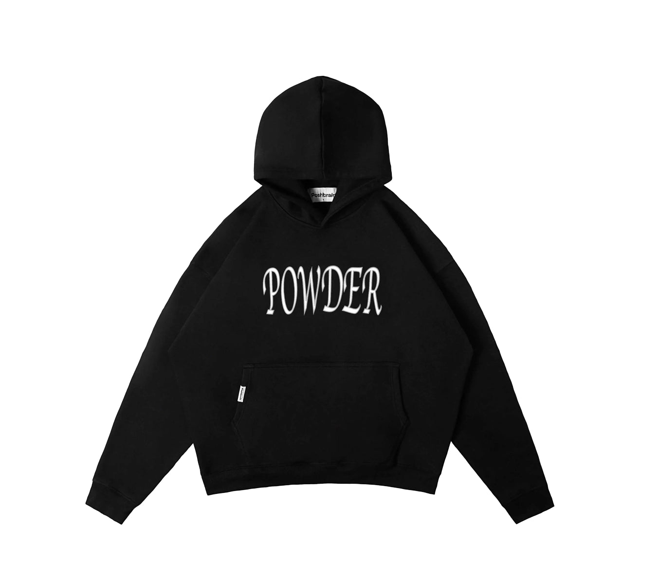 POSHBRAIN Powder Hoodie - Black Hoodie with Mesh Breathable Sporty