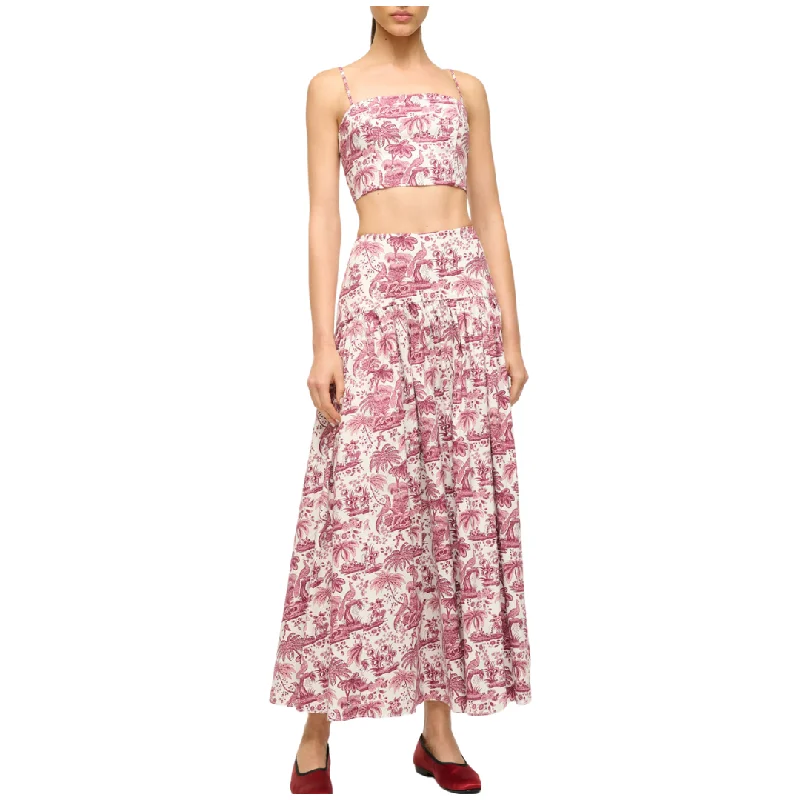 Procida Skirt Bordeaux Toile midi skirt versatile