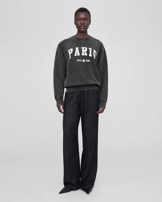 RAMONA SWEATSHIRT UNIVERSITY PARIS / WASHED BLACK Hoodie with Elastic Cuffs Stretchable Comfortable RAMONA SWEATSHIRT UNIVERSITY PARIS / WASHED BLACK Hoodie with Elastic Cuffs Stretchable Comfortable