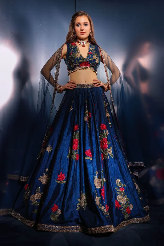 Royal Blue Skirt and Top belted skirt waist