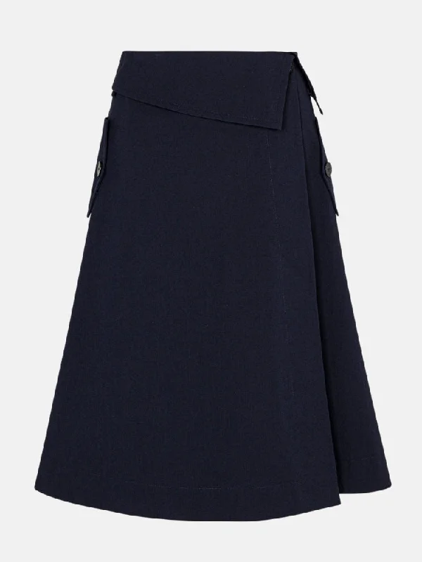 Refined Sateen Foldover Wrap Skirt lace skirt feminine