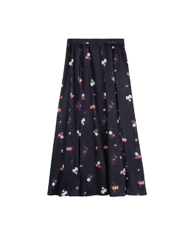 Regent Floral Print Maxi Skirt silk skirt luxurious