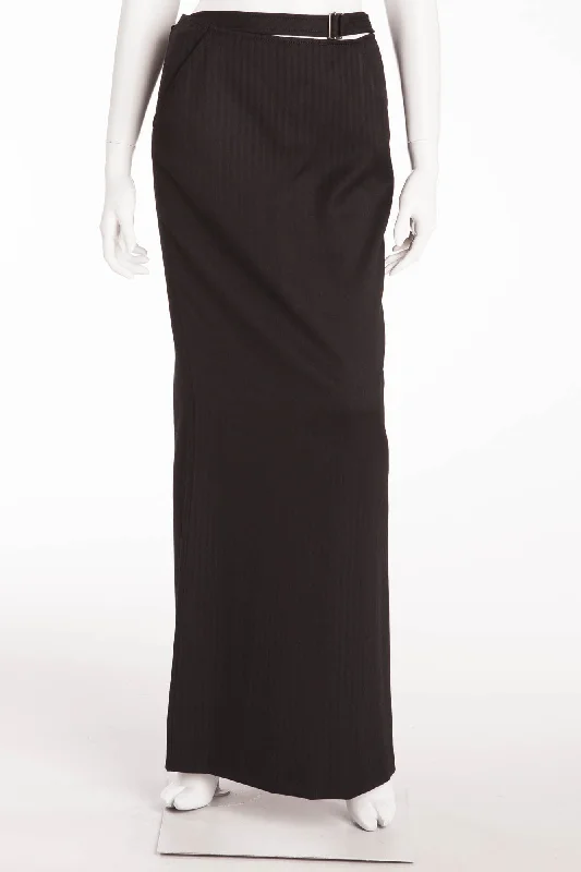 Roberto Cavalli - Black Pin Stripe Maxi Skirt - S pencil skirt chic
